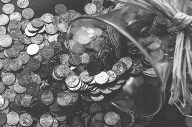 A jar of coins